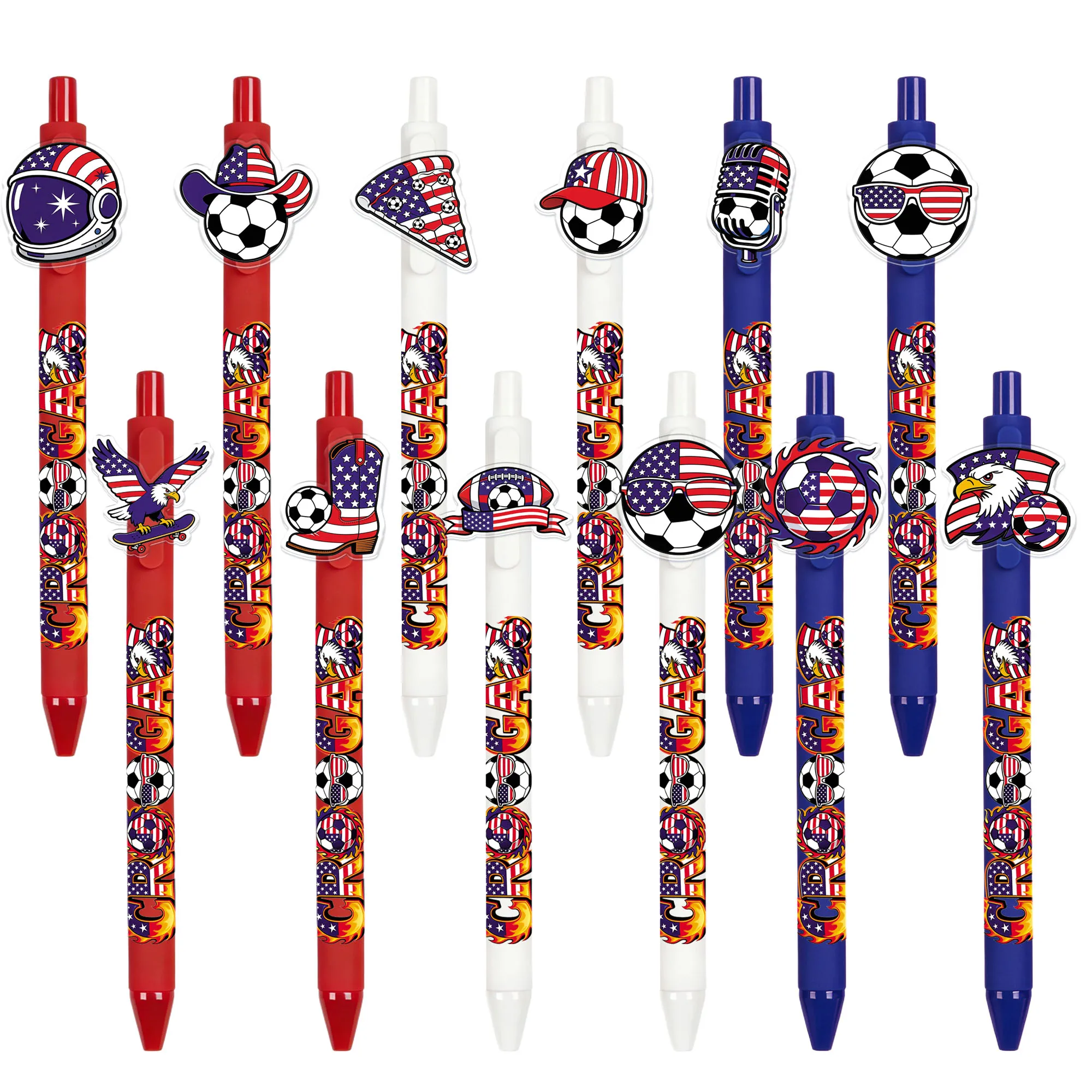

12 pieces / 20 pieces of creative large football-themed ballpoint pens. Football-loving push-button pens. Fan gifts pens.