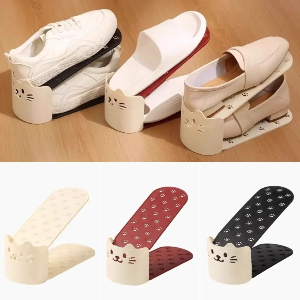 

2025 New Adjustable Shoe Rack Solid Color Double Layer Shoe Organizer Durable Space Saving Shoes Stand Closet Organization