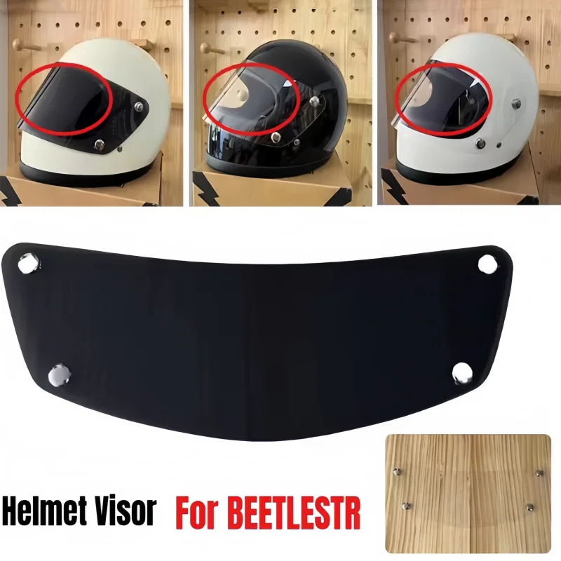 Replacement Motorcycle Helmet Visor Lens for BEETLESTR Retro Full‑Face Helmet, Scratch‑Resistant Spare Helmet Accessory Parts