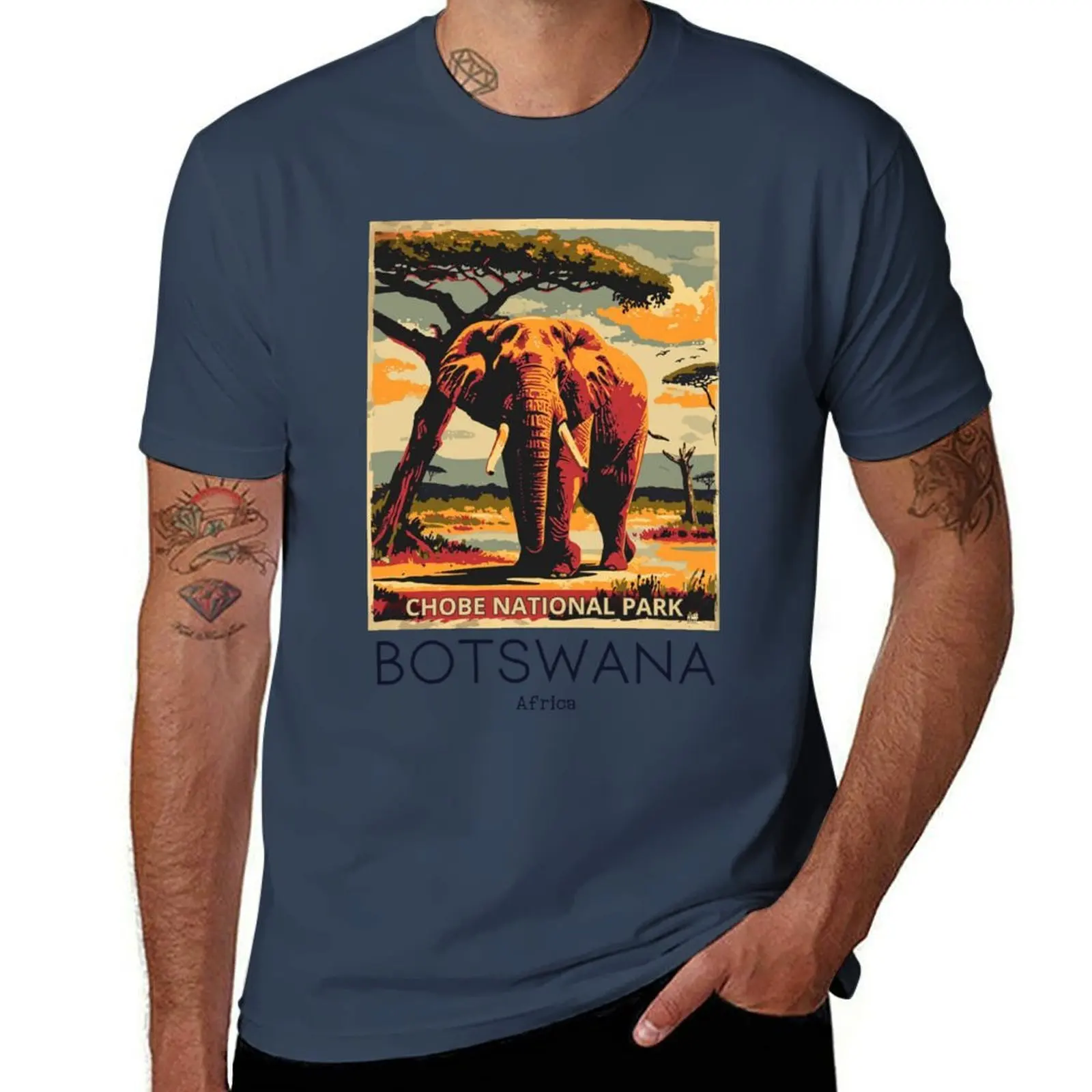 A Vintage Travel Illustration of Chobe National Park - Botswana T-Shirt Big Size Simple T-Shirt
