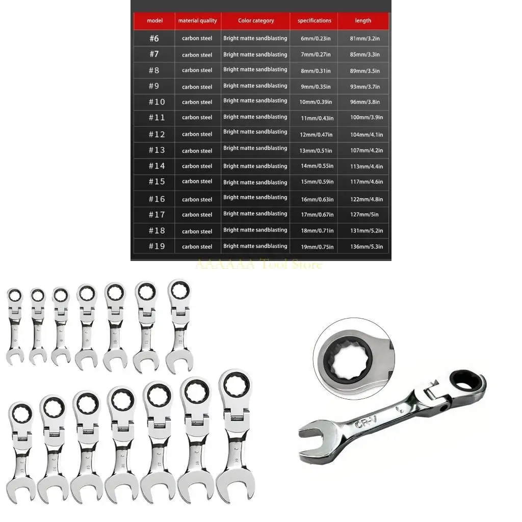A2BE Công cụ Ratchet tiện lợi đầu tiên Ratcheting Cờ lê 5 ° Chuyển động & 72teeth cho các dự án DIY và sửa chữa cơ học