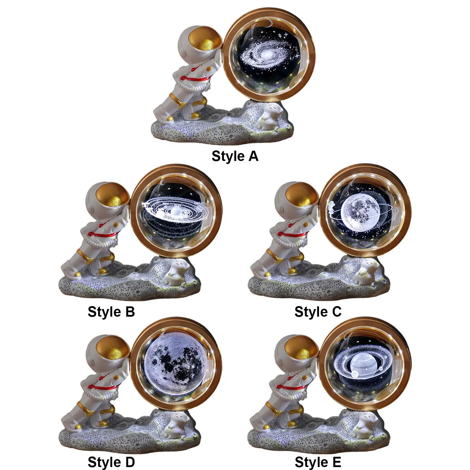 

3D стеклянный шар, ночник, вращение на 360 градусов, орнамент из смолы, астрономическая Ночная лампа для дома, спальни, рабочего стола, детской, гостиной