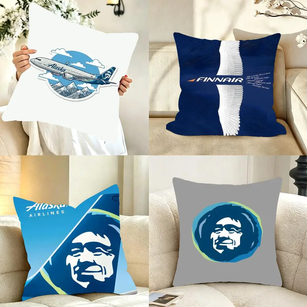 Airline Travel Alaska Air Cushion Cover Bedroom bed reading backrest cushion Festive plush holiday Soft plush throw