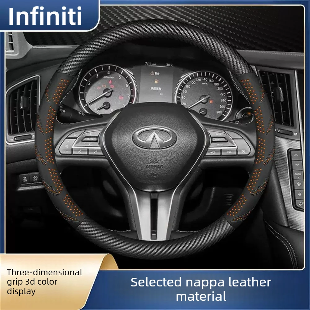 Housse de volant de voiture en cuir, pour Infiniti QX50 QX60 QX70 Q50 FX35 G37 Q30 G25 M37 JX35 2013-2017-2022-2026, accessoires de voiture