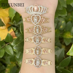 Cute Virgencita Bracelet Charms Gold Plated Mexican Pulsera Virgin Mary San Judas Tadeo Accessories for Women DIY Jewelry Making