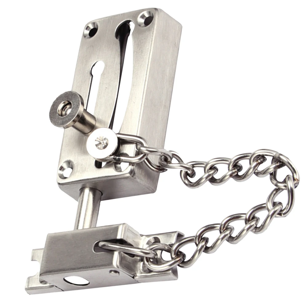 

Anti-Theft Door Chain Lock Heavy Duty Iron Security Chain for Home Hotel Office Sturdy Door Latch with Press Lock Safety Bolt
