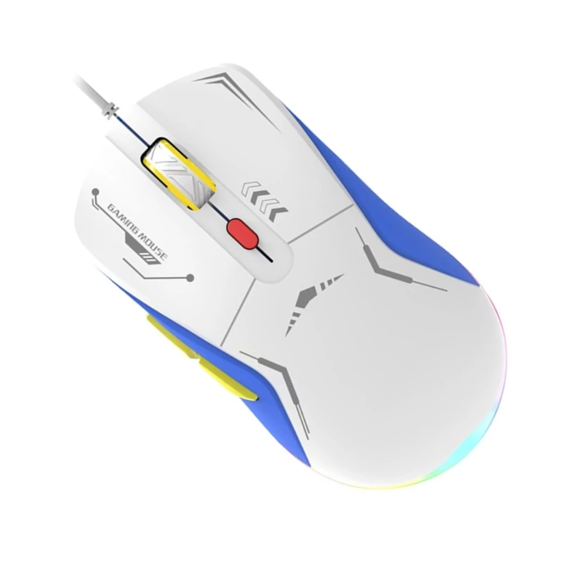 LED Corded Gaming Mouse Programmable with Backlight 3200DPI LED Spectrum Backlit