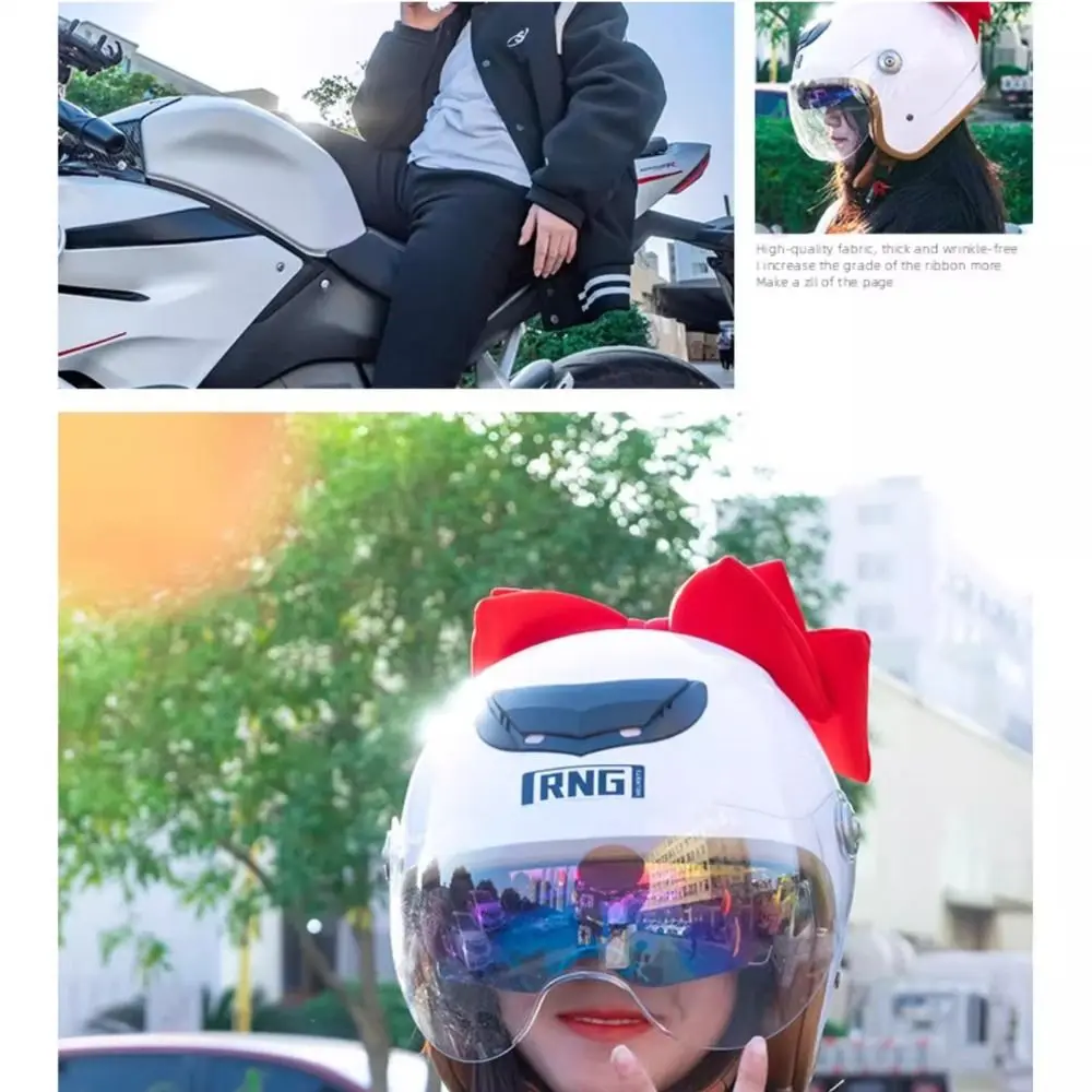 New Cloth Helmet Bowknot 12 Colors Bowknot Cloth Satin Ribbon Bow Bowknot Decor Helmet Accessories