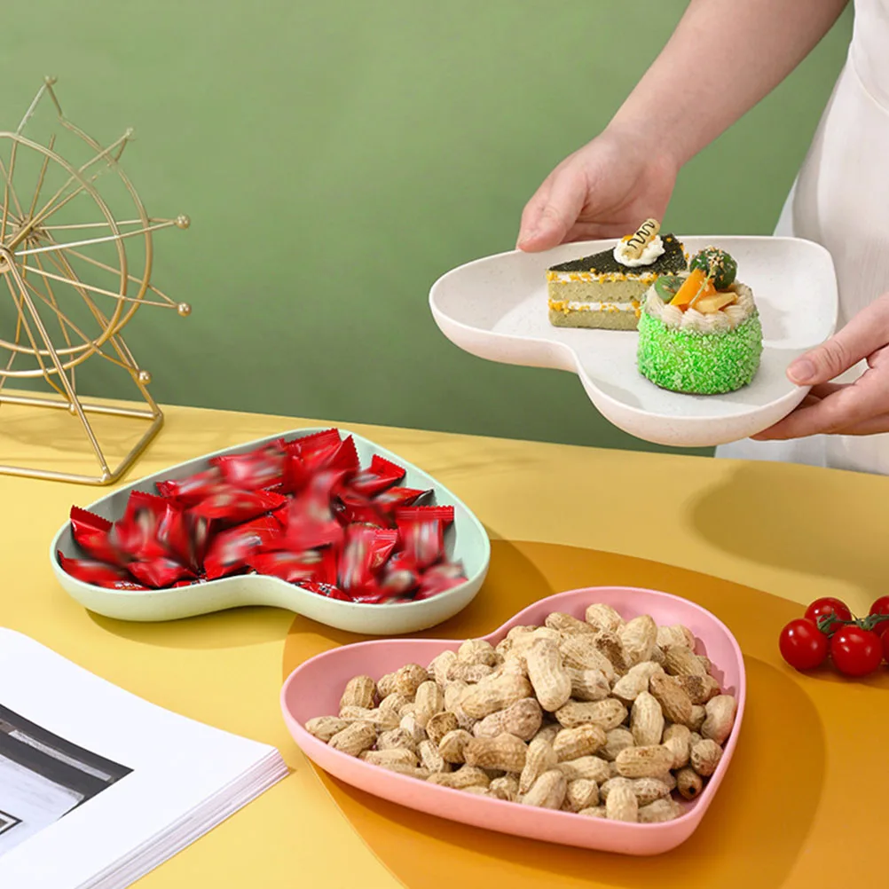 

Heart Shaped Food Storage Dish Dessert Tray Microwave Safe Plates Kitchen Use Unbreakable Material Love Plate Snack