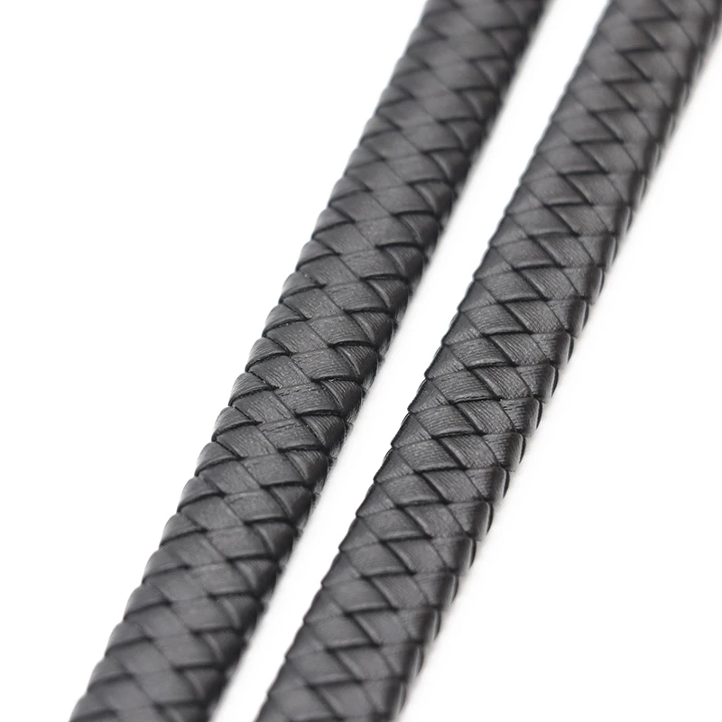 0,5/1 Meter Vintage Schwarz Braun Echt geflochtene Lederschnüre 8mm 10mm 12mm Flaches Lederband für Armband Schmuckherstellung – Detail 6