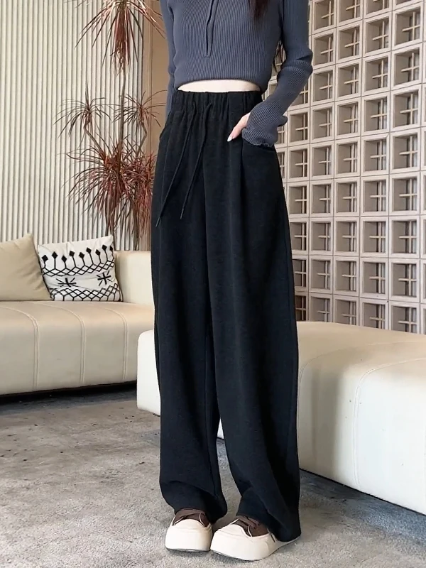 

Loose Wide Leg Casual Pants Women's plus Size High Waist Slimming Comfortable Faionable Korean Sle Spring New Arrival