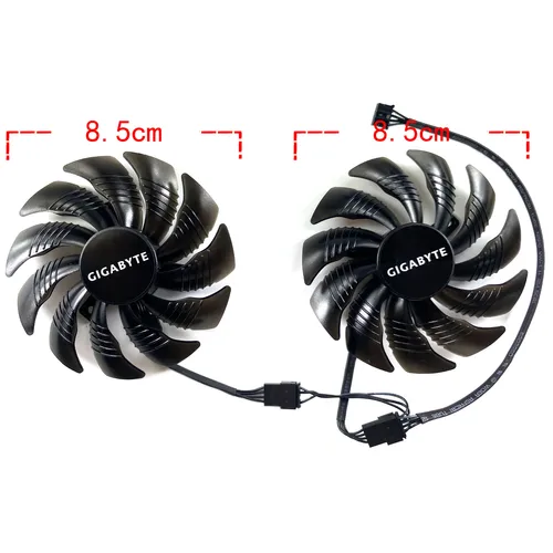 Imagen 2 del producto Ventilador de repuesto para tarjeta gráfica GIGABYTE Radeon RX590 580 570 GTX1070 1070ti GAMING/WINDFORCE, PLD09210S12HH, nuevo