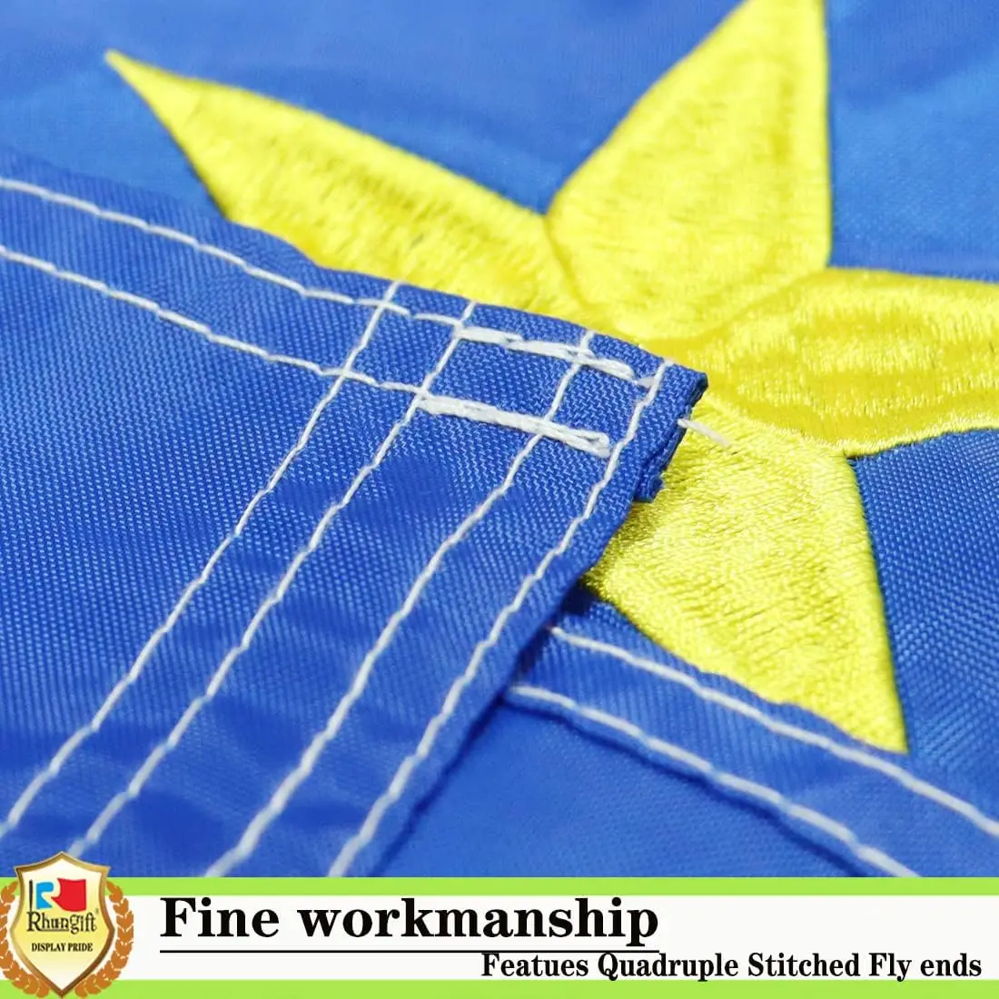 FLAGLINK علم الاتحاد الأوروبي 90X150 سنتيمتر في الهواء الطلق المطرزة 12 نجوم دائم أكسفورد النايلون رباعي مخيط الحلقات النحاسية أوروبا #6