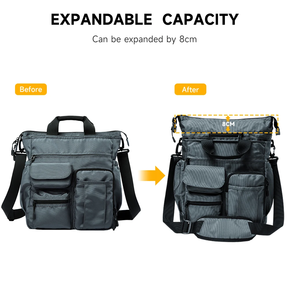 Sac à main multifonction pour hommes, sacoche à bandoulière Fashion, mallette décontractée pour hommes d\'affaires, grande capacité, Port USB, sac à