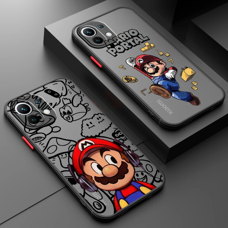 

Supers M-Marios Cool Art Frosted Translucent For Xiaomi Mi 13 12 12T 11T 11 11i 10T 10 9T Pro Lite Ultra 5G Back Phone Case