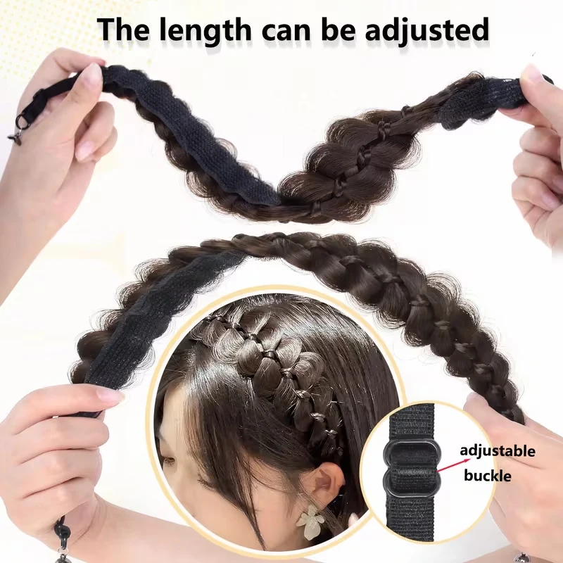 Adjustable Fishbone Braid Headband for Women
