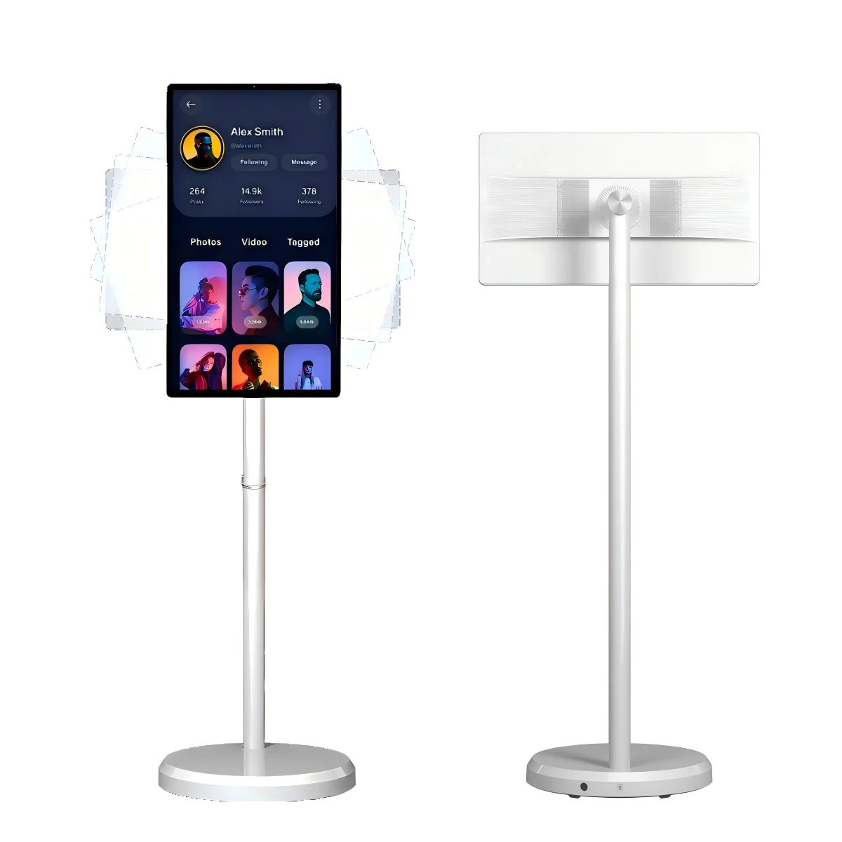 Rotatable 22 Inch Floor Stand Android 15 TV with 4K  1080P StandbyMe Tablet Home Multi Media Display 72WH Battery