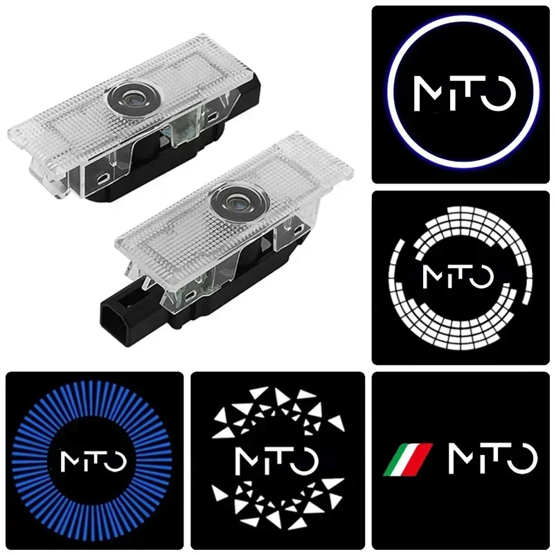 Hub Caps 2Pcs LED Door Courtesy Projection Light Welcome Logo Ghost Shadow Lamp For Alfa Romeo Mito 2009-2022 2018 2019 2021 Acc
