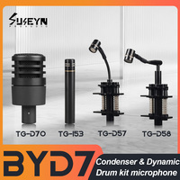 BYD7 TG-I53 D70 D57 D58/Tom Snare Drum Microphone (Metal) Cardioid Mic For Drum Instrument Music Pick Up