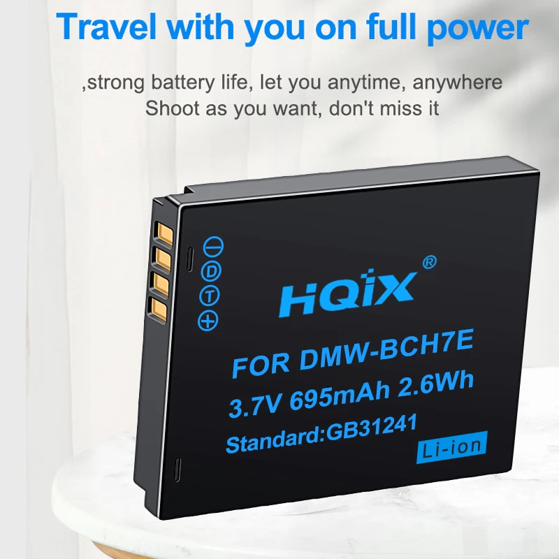 HQIX for Panasonic DMC-FP1 FP2 FP3 FT10 TS10 Camera DMW-BCH7E Charger Battery