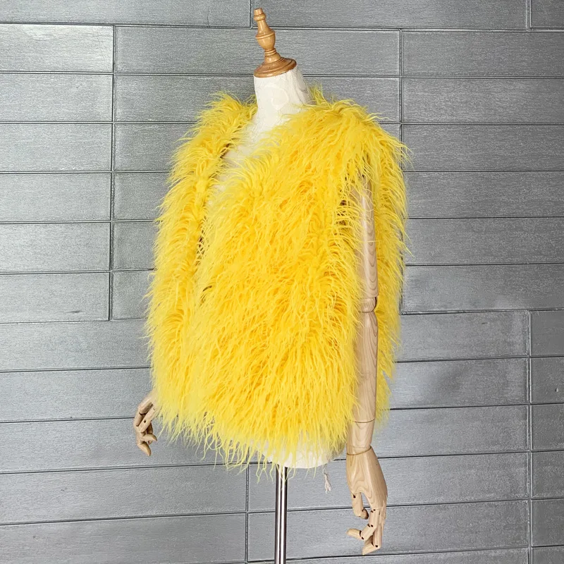 2023 Fashion Colorful Sheep Fur Vest Women Spring Autumn Faux Fur Vests Female Sleeveless Fluffy Furry Coat