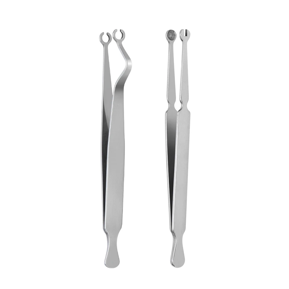 1PC Surgical Steel Professional Belly Ear Tongue Septum Lip Piercing Forceps Tweezer Clamp Self-Locking Piercing Needle Tool