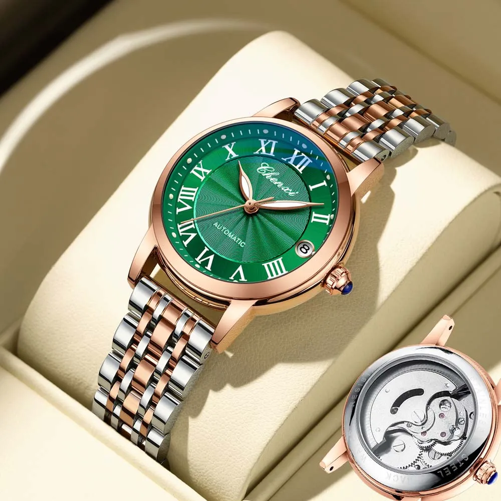 CHENXI New Minimalist Women's Mechanical Watch Instagram-Style Niche Retro Artistic Roman Numeral Women's Mechanical Watch Gift