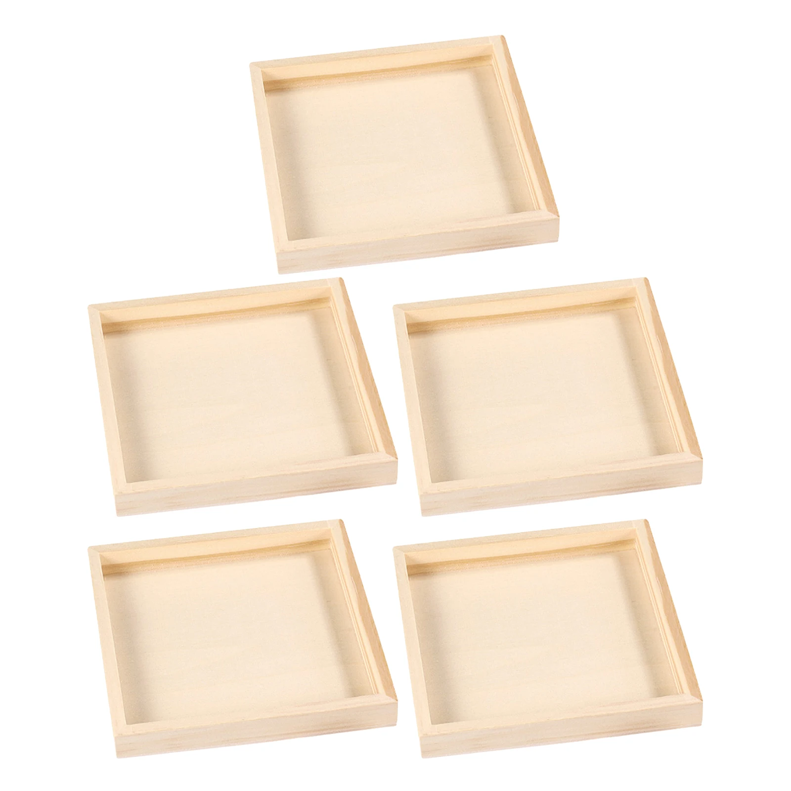 5개입 나무 네모 트레이 내구성 있는 퍼즐 정리함 보관 정리 블록 홀더 나무 트레이