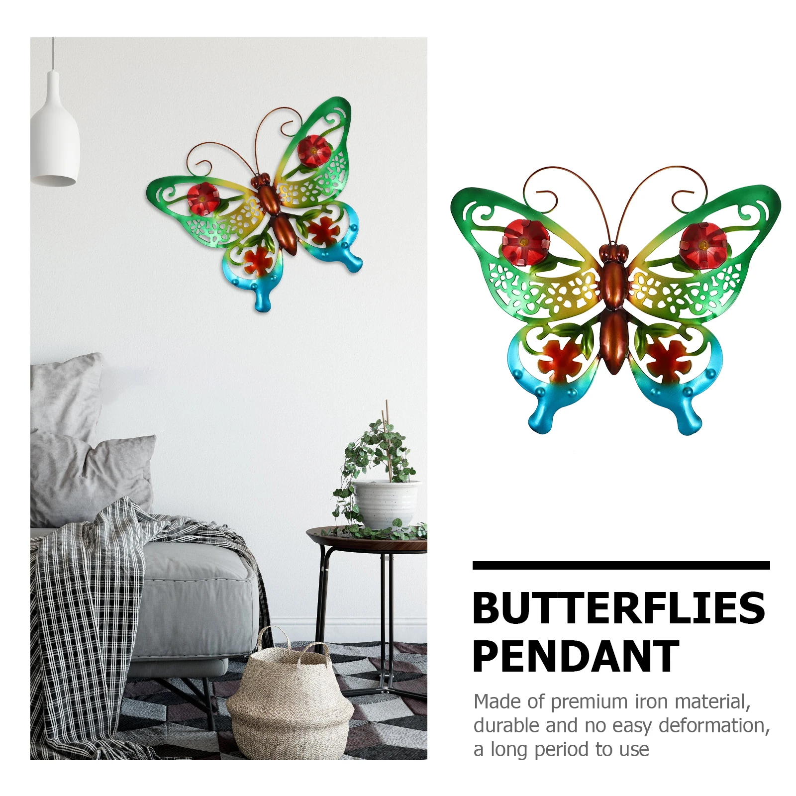 

1pc Creative Metal Butterfly Wall Hanging Iron Ornament Bright Decorative Art For Home Office Shop Wall Decoration