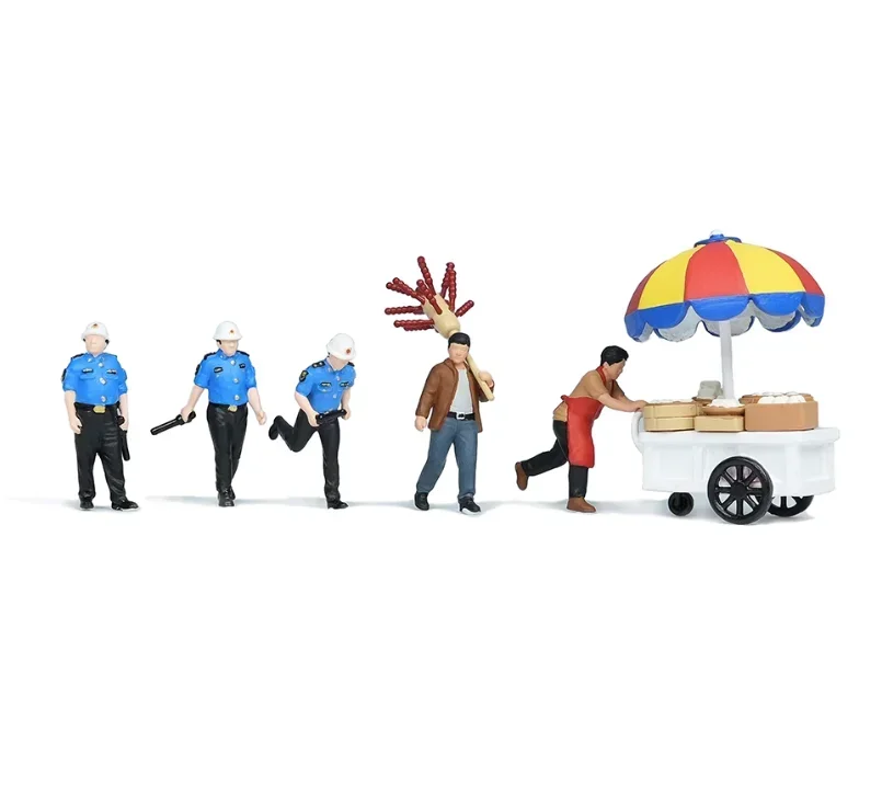 1:87 Painted Figures HO Scale Train Figure Model Beach Volleyball Street Hawker Railway Maintenance Miniature Figures Model