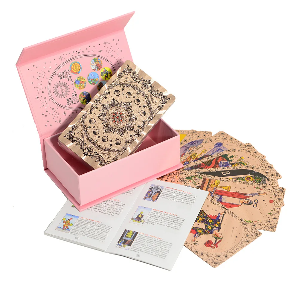 78 Tarot Twelve Palaces Rose Gold Plastic Tarot Cards Wait Waterproof Board Game Card