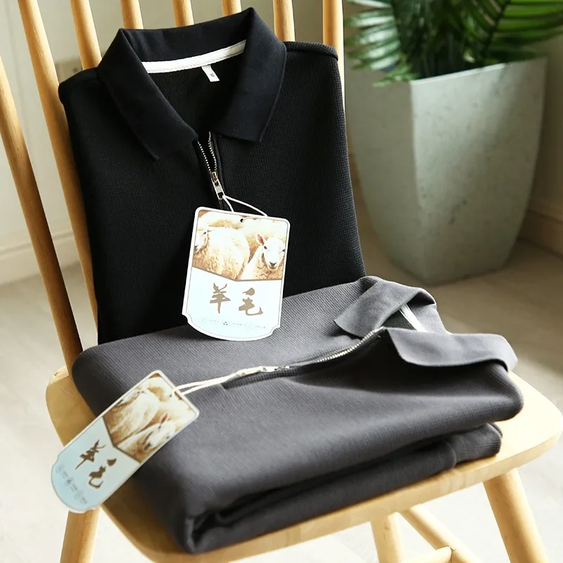 

Elegant Woolen Fleece Lined Thickened Long Sleeve Hoodie for Men in Autumn Winter Small Collar Design Comfortable Fit Sweatshirt
