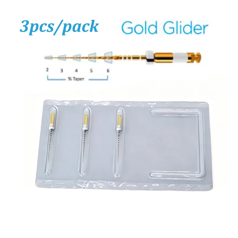 1PK Limas Dentales Wave Taper Doradas, Limas Rotatorias Proglider, Limas Endodónticas Reciprocantes Glide Pro Path de Niti para Conductos Radiculares