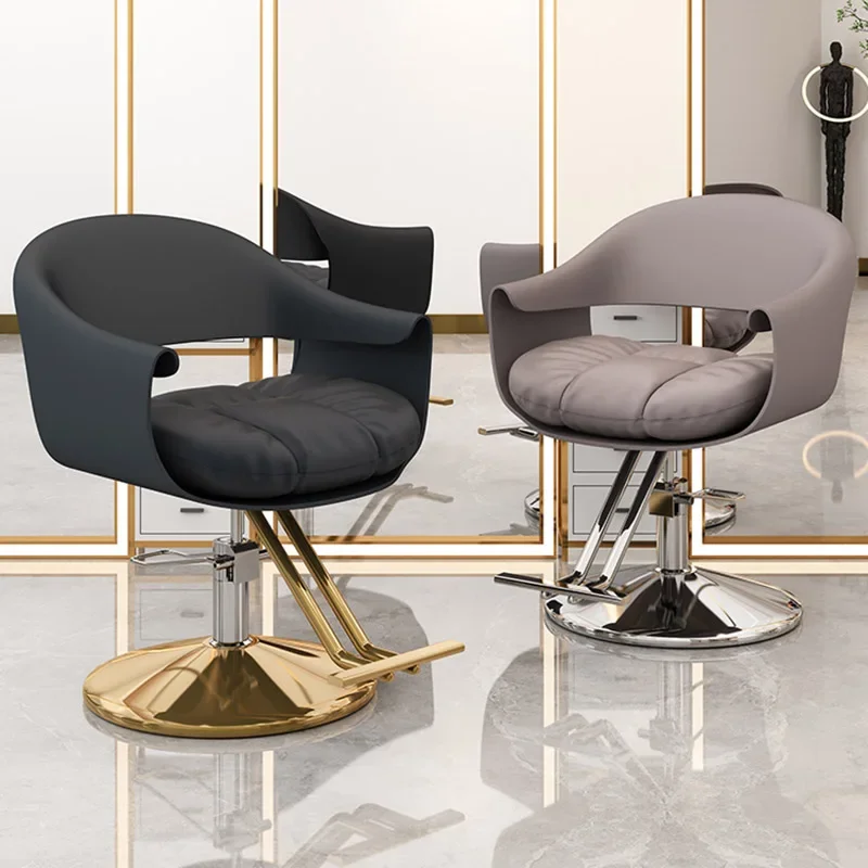 Luxury Trendy Barber Chair White Premium Fashionable Swivel Hairdresser Chair Stylish Comfortable Kapperstoel Salon Furniture