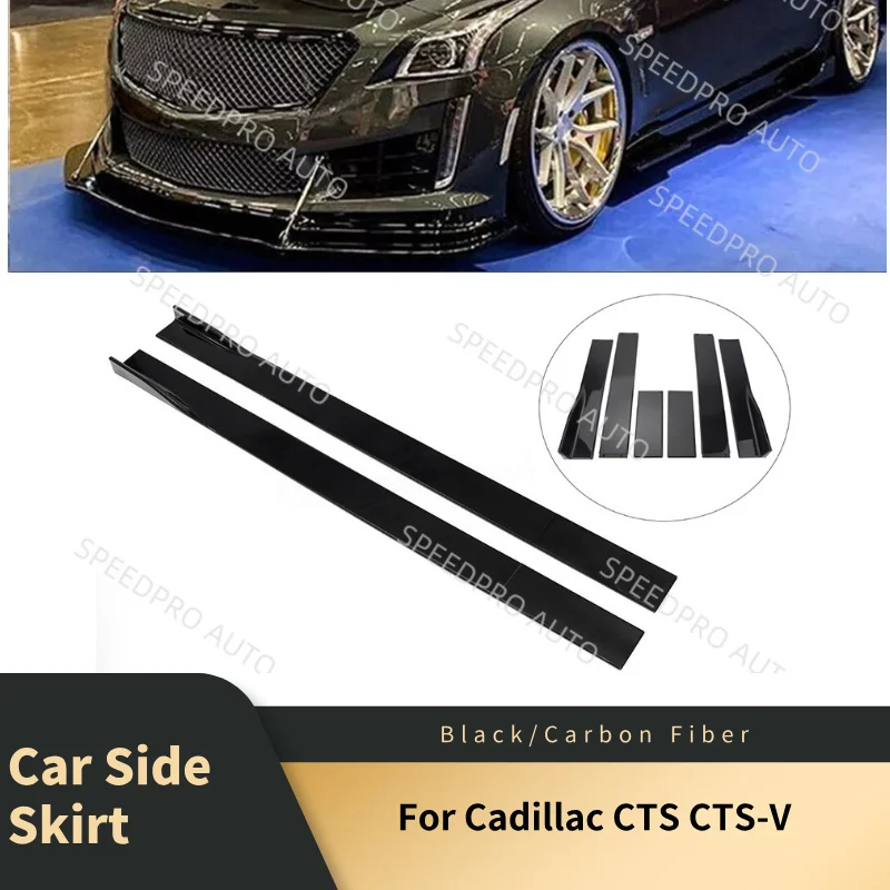 

Car Side Skirts For C-adillac CTS CTS-V 86.6" Splitter Extension Lip Rocker Diffuser Winglet Wings Body Kits Protector Black