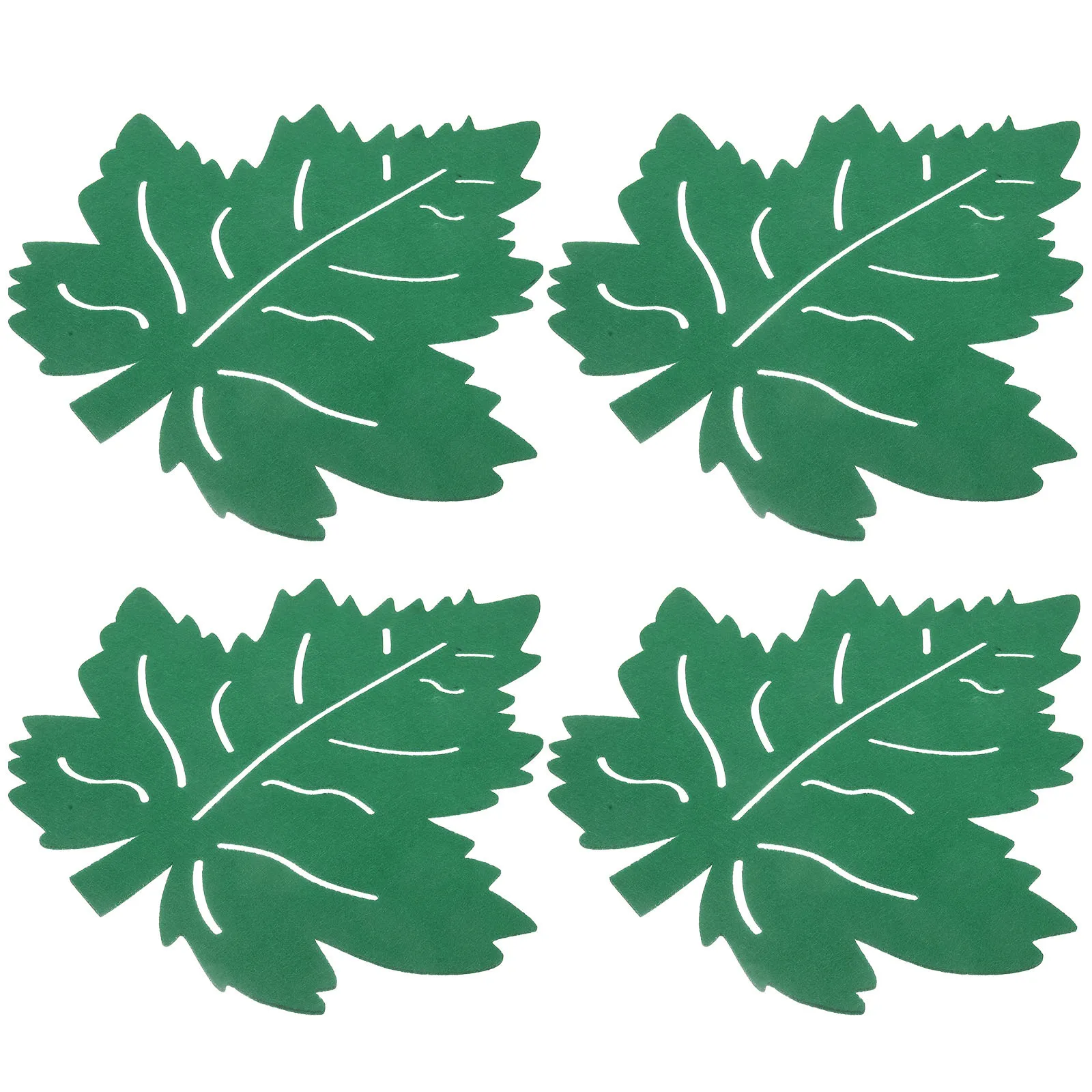 

4Pcs Leaf Placemat Easter Non-Slip Table Plate Mats Heat Insulated Kitchen Dining Table Decoration Protective Pads