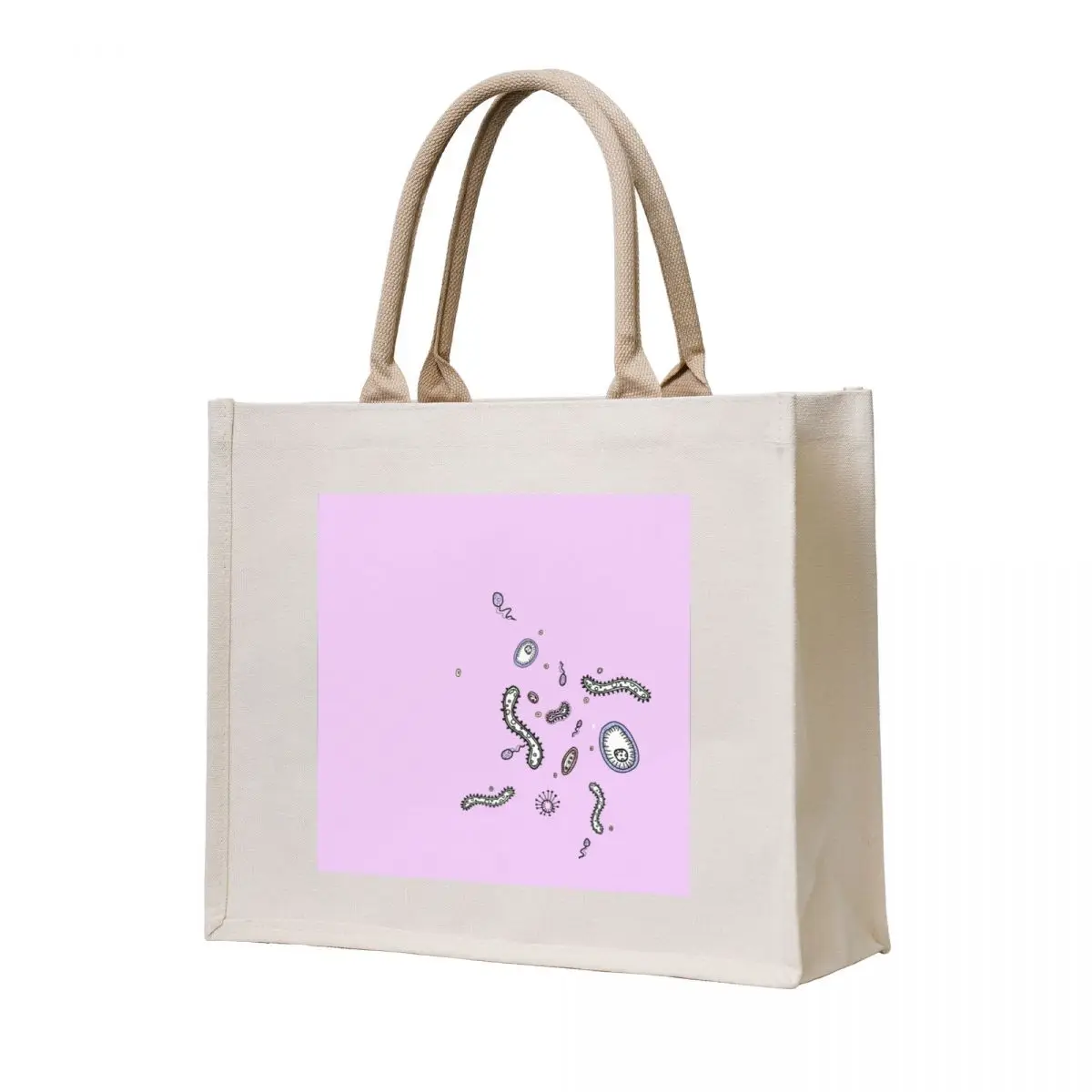 

Happy Bacteria Tote Bag Canvas Shopping bags Candy bags