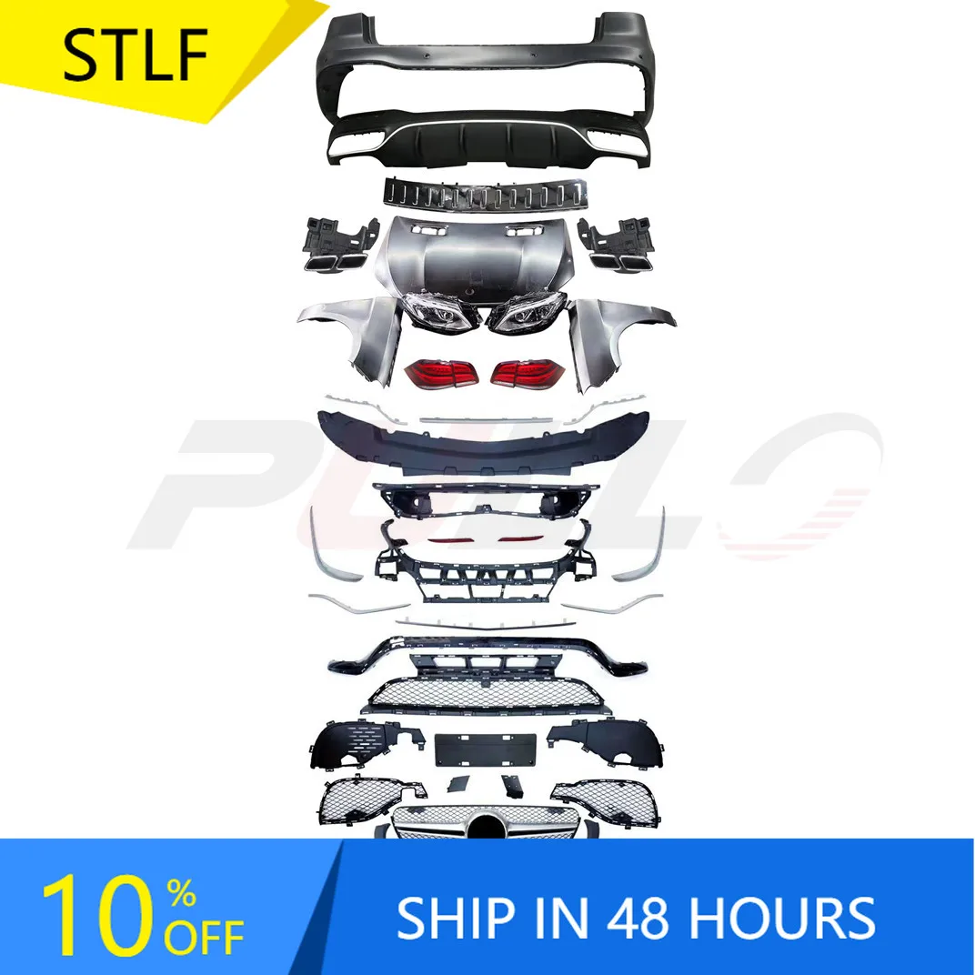 

STLFCar Accessories Modified Front Rear Bumper Grille Headlights for benzs ML W166 13-15 Upgrade to GLE166 AMGs 16-19 Model