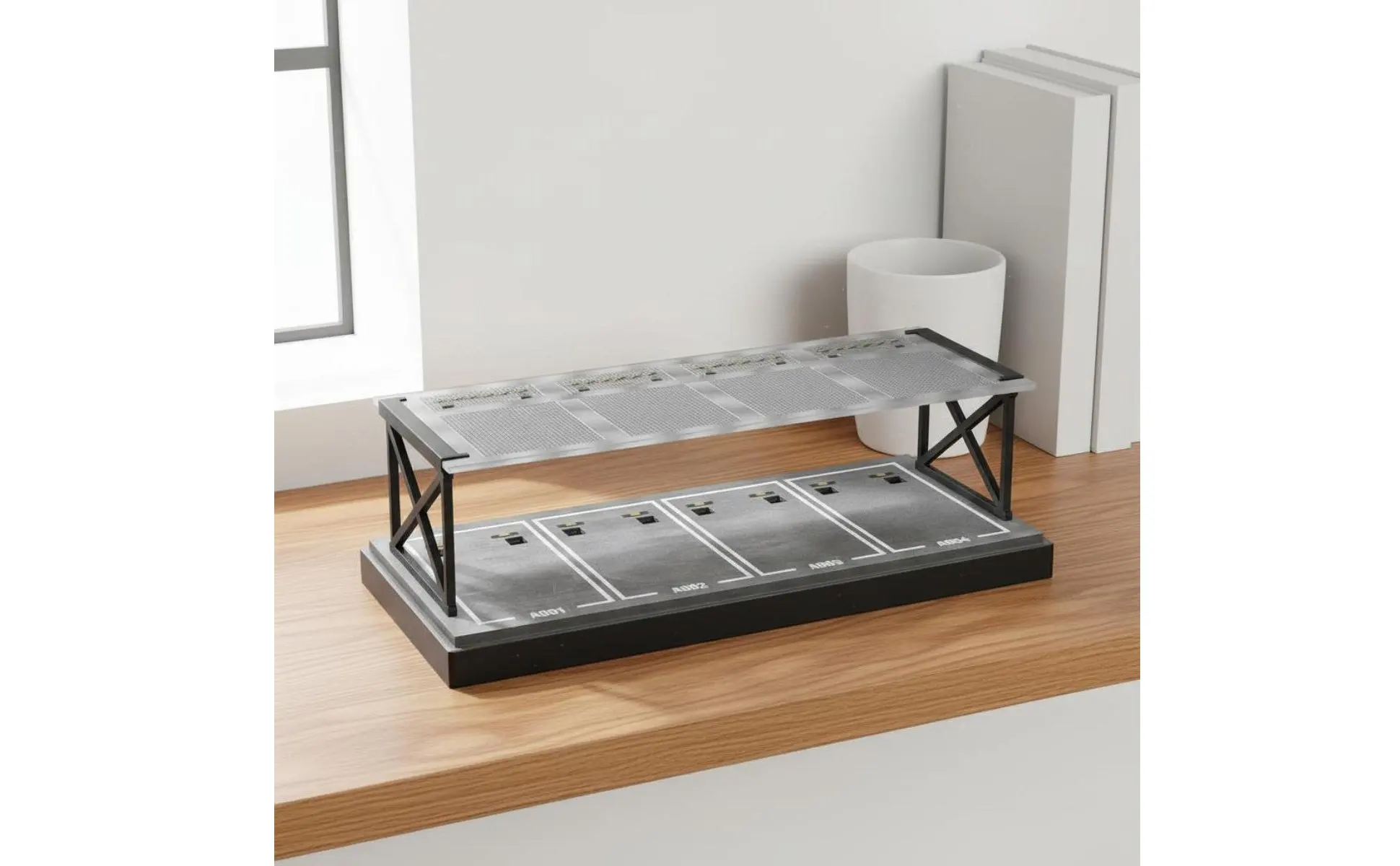 1:64 Parking Lot Display Easy to Assemble Double Layer Car Display Rack Miniature Car Garage Shelf Dust-Proof Lightweight 1:64 Parking Lot Display Easy to Assemble Double Layer Car Display Rack Miniature Car Garage Shelf Dust-Proof Lightweight