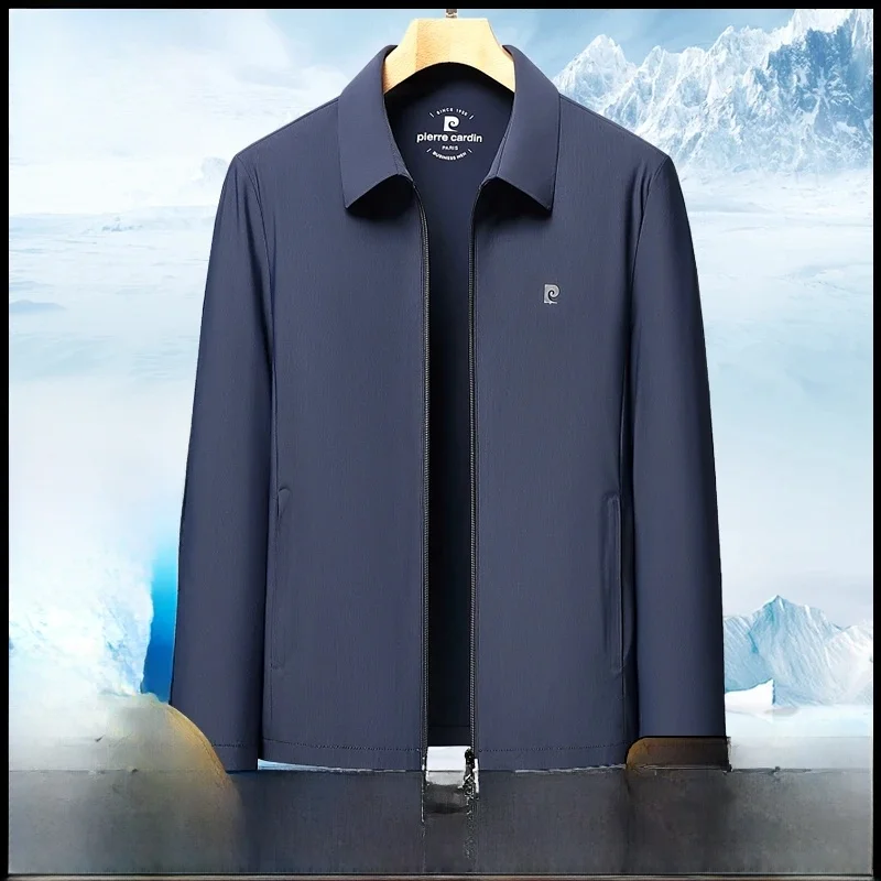 

Мужская куртка Pierre Cardin из ледяного шелка с защитой от ультрафиолета, легкая летняя новая модель, деловое пальто для джентльменов с защитой от ультрафиолета