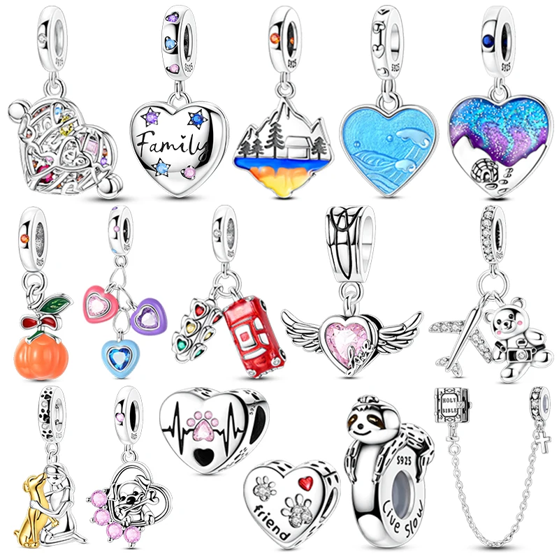 

Original Charms Bead 925 Sterling Silver Can Be Opened Love Family Back Letters Pendants Fit Bracelet Jewelry Gift Marking