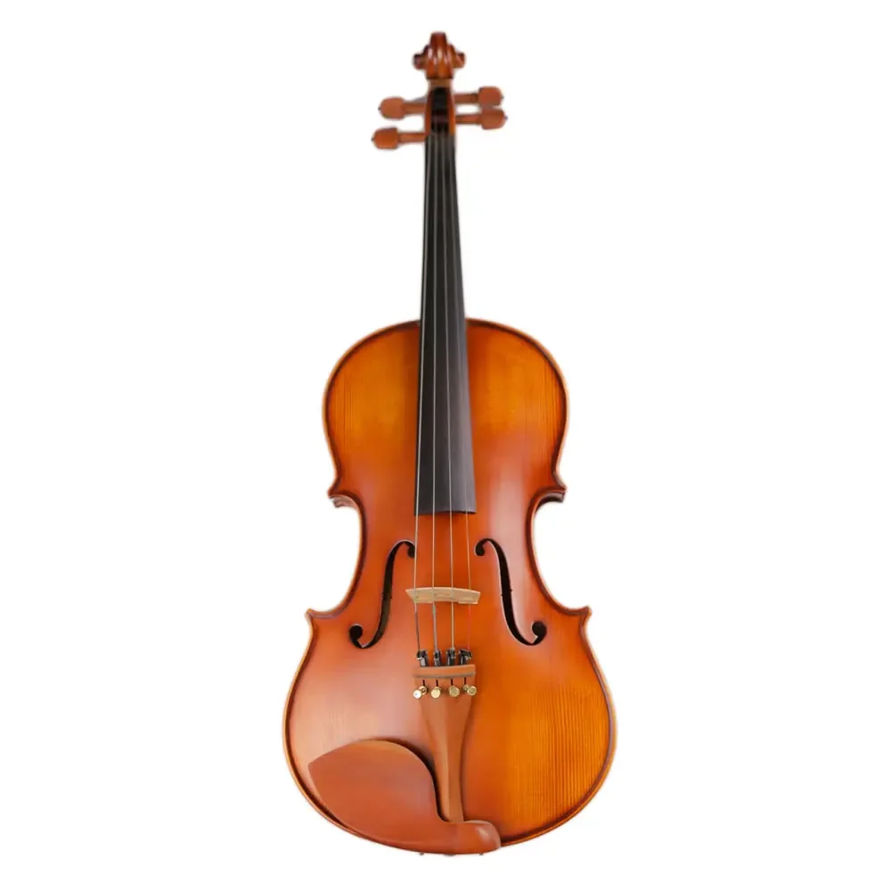 TONGLING-Handmade antique viola with case and strings, maple, natural flame matte, stringed instrument, 15-16 inches