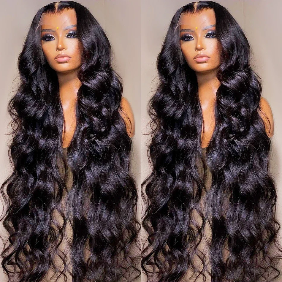 Body Wave Transparent Lace Front Wig 13x4 13X6 Bling Hair HD Frontal Wig 180% Density Human Hair 4x4 Lace Closure Wigs For Women