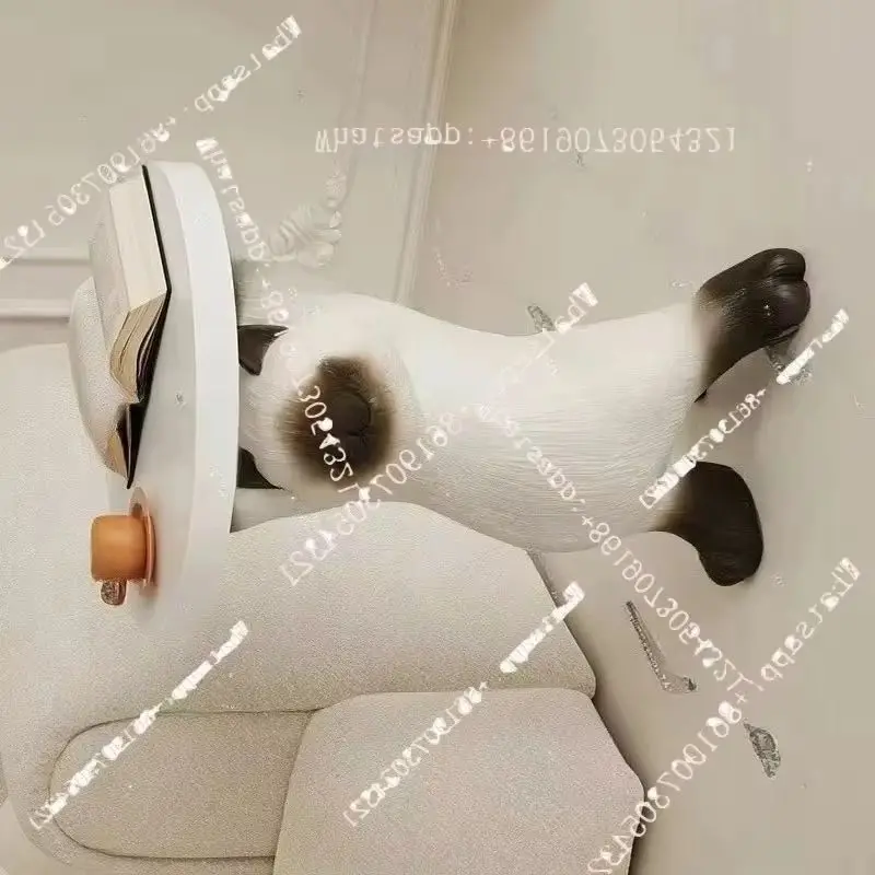 

hjuyCute Siamese Cat Living Room Floor Ornaments Newlywed TV Cabinet Sofa Bedside Enchanting Coffee Table