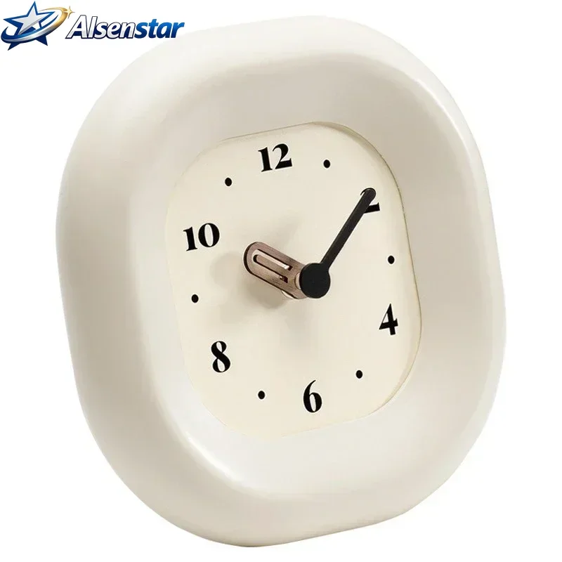 

Cream style home wall clock for living room entrance, TV counter-style clock for decoration, tabletop display piece