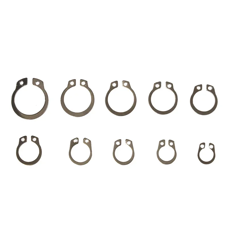 100Pcs 304 Stainless Steel Circlip Set External Internal Retaining C-Type Snap Ring Assortment M8-M18mm Shaft Lock Washers