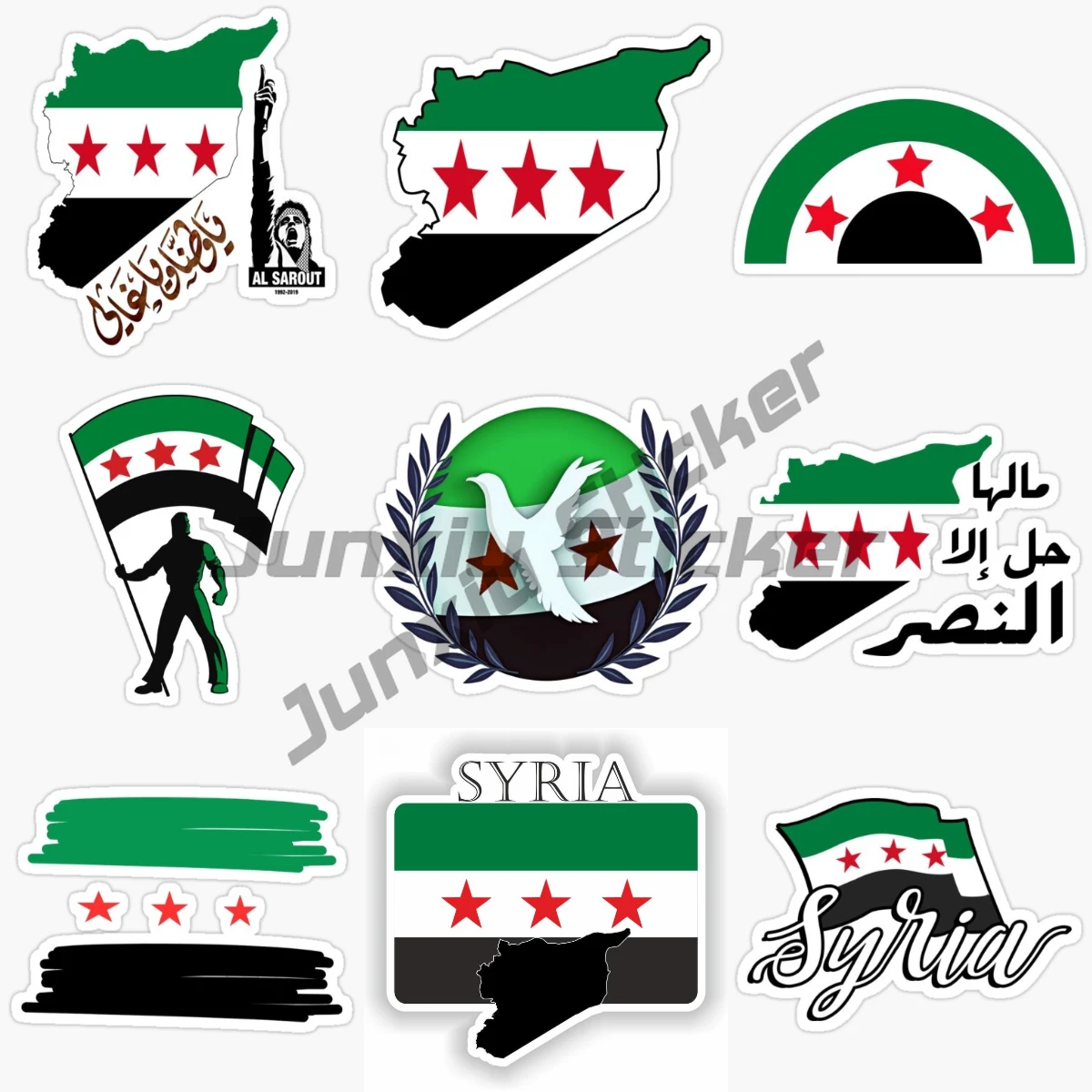 

Syria Map Flag Vinyl Sticker Quality Waterproof Stickers Vinyl Self-adhesive Car Sticker Car Accessories