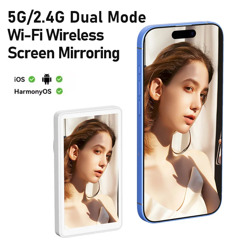 2Pcs Phone Selfie Monitor Screen Wireless Magnetic Mount Vlog Phone Rear Camera Selfie WiFi Connection for Recording Selfie Live