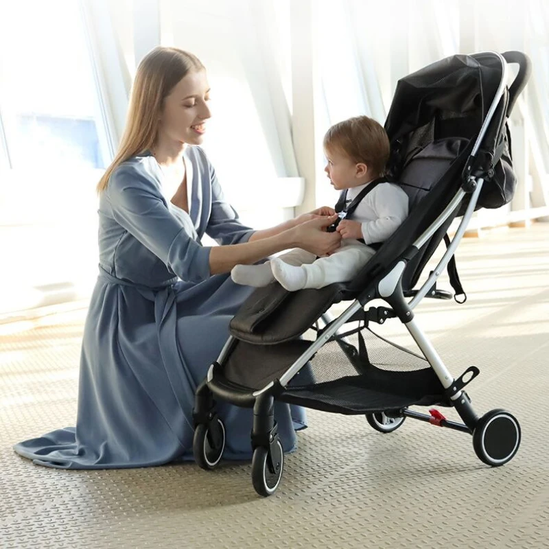 

Angle-adjustable Baby Stroller, Lightweight, Foldable, Can Sit or Lie Down, Four-wheel Shock-absorbing Newborn Stroller