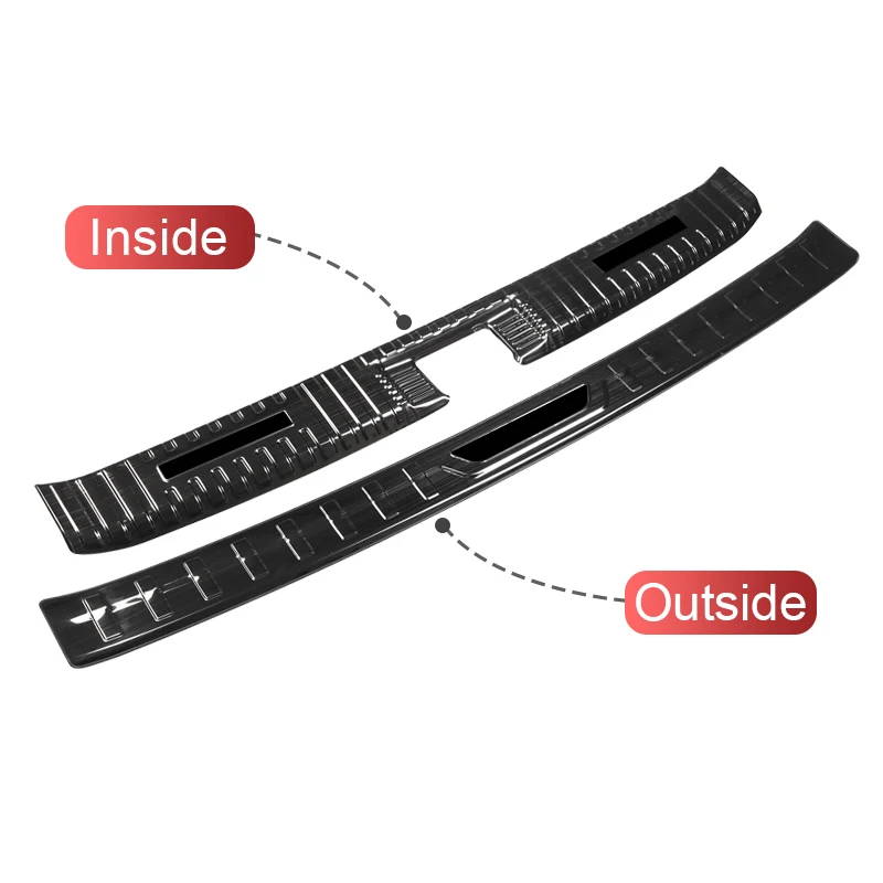 For Toyota Highlander XU70 Kluger 2020 2021 2022 2023 Stainless Car Rear Bumper Guard Plate Cover Trunk Door Sill Guard Trim